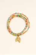 Leaf Aura Beaded Wrap Bracelet