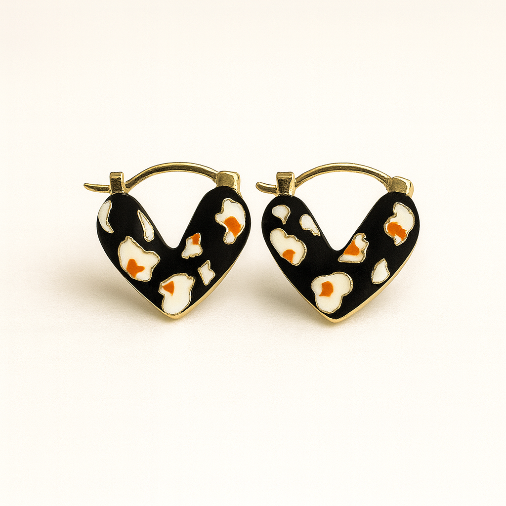 Leopard Heart Hoops