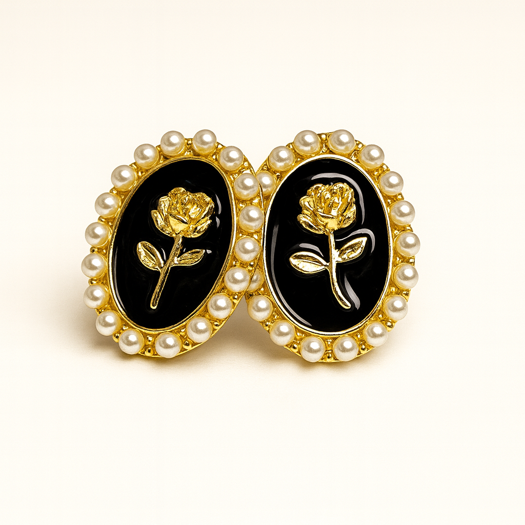 The Midnight Rose Studs