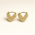 Pearl Heart Hoop Earrings