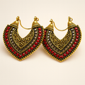 Royal Ruby Vintage Hoop Earrings