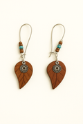 Rustic Teardrop Wooden Boho Earrings